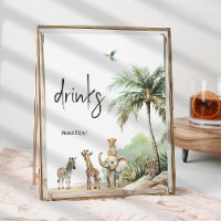 SIGNE DE Baby shower Jungle Safari Animaux Boisson