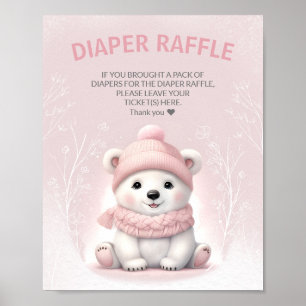 Poster Signe de Baby shower rose hivernal