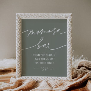 Poster SIGNE DE Baby shower SAGE Momosa Bar