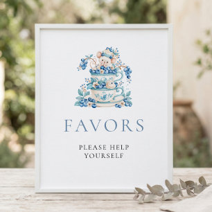 Poster Signe de Baby Shower Souris Bleuet Berry Sweet Fav