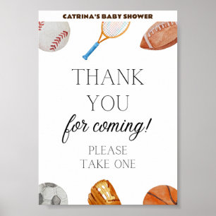 Poster SIGNE DE Baby shower Sportif Allstar 5x7