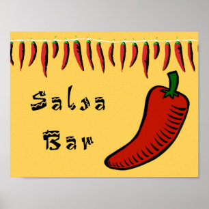 Poster Signe de barre de Salsa
