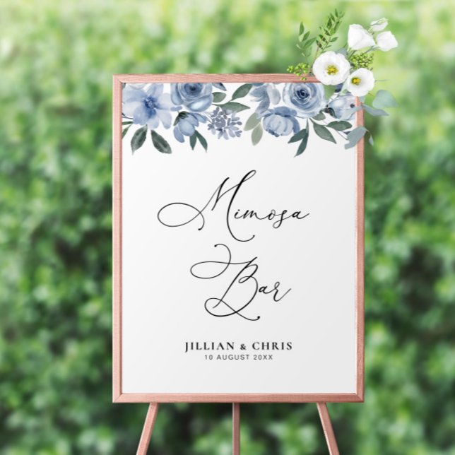 Poster signe de barre mimosa bleu poussiéreux (Créateur téléchargé)