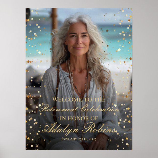 Poster Signe de bienvenue de la fête de retraite avec pho (Devant)