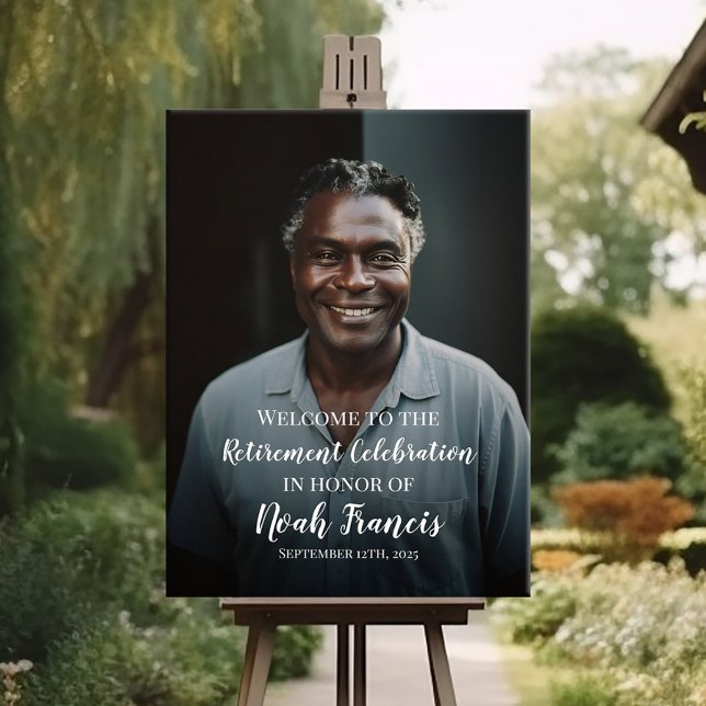 Poster Signe de bienvenue de la fête de retraite avec pho (Créateur téléchargé)