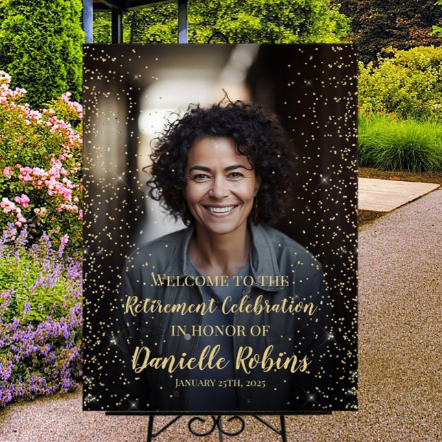 Poster Signe de bienvenue de la fête de retraite avec pho (Créateur téléchargé)