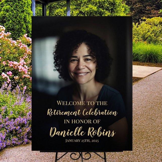 Poster Signe de bienvenue de la fête de retraite avec pho (Créateur téléchargé)