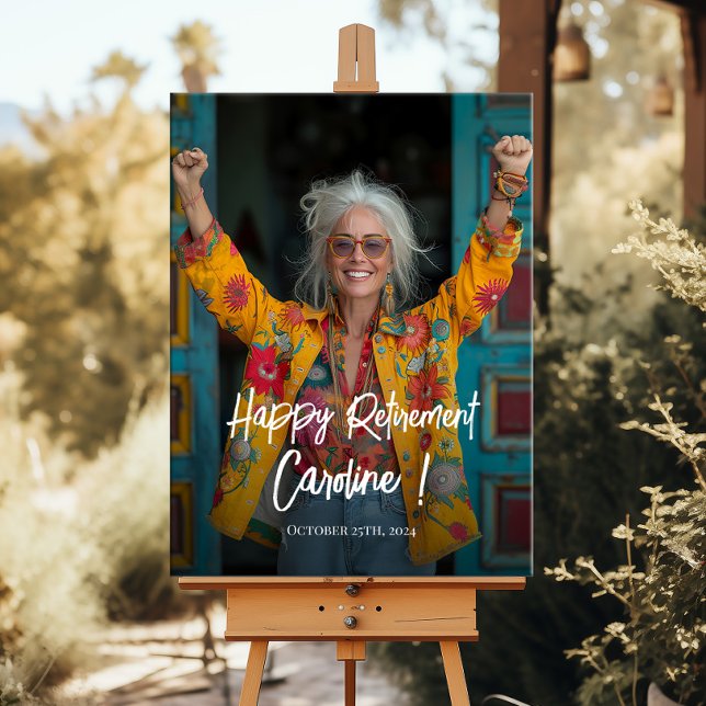 Poster Signe de bienvenue de la fête de retraite avec pho (Créateur téléchargé)