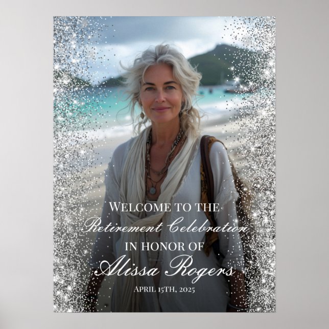 Poster Signe de bienvenue de la fête de retraite avec pho (Devant)