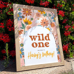 Poster Signe de bienvenue pour fête d'anniversaire Retro 