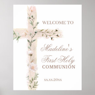 Poster signe de bienvenue pour la première communion à cr