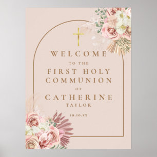 Poster Signe de bienvenue pour la première communion avec