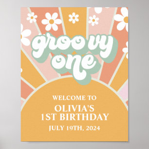 Poster Signe de bienvenue pour le premier anniversaire Gr