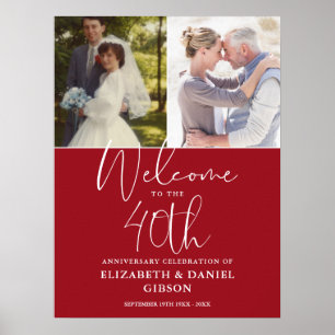 Poster Signe de bienvenue pour les 40 ans de mariage avec