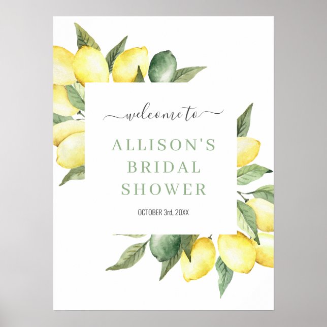 Poster Signe de bienvenue pour un mariage avec aquarelle  (Devant)