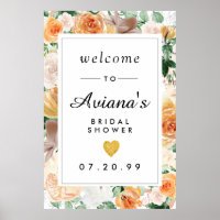 Signe de bienvenue pour une douche de mariée flora