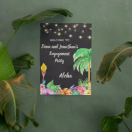 Poster Signe de bienvenue pour une fête de luau tropical