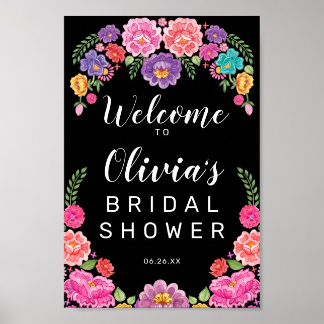 Poster Signe de bienvenue pour une fête de mariage Fiesta (Devant)