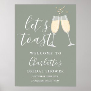 Poster Signe de bienvenue pour une fête de mariage Toast 