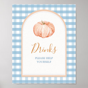 Poster SIGNE DE BOHON Bleu En vichy Petit Citrouille Boho