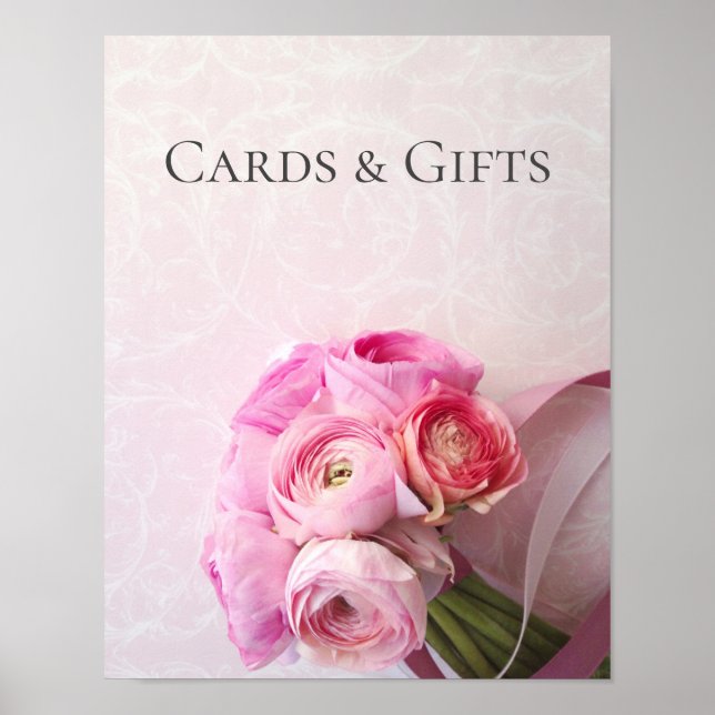 Poster Signe de bouquet rose (Devant)