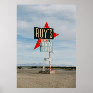 POSTER SIGNE DE CAFÉ DU MOTEL "ROY'S"