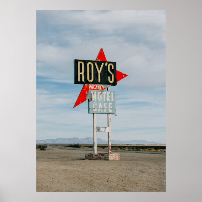 POSTER SIGNE DE CAFÉ DU MOTEL "ROY'S" (Devant)
