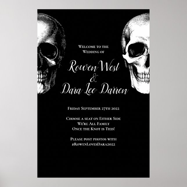 Poster Signe de cérémonie Mariage d'Halloween gothique du (Devant)