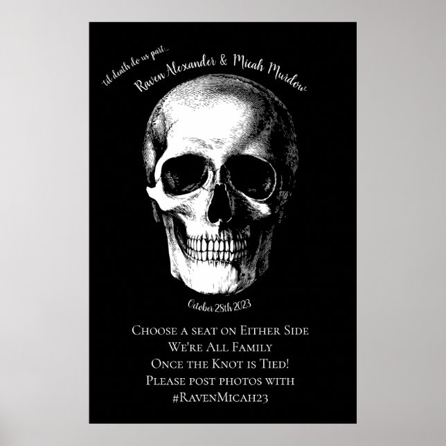 Poster Signe de cérémonie Mariage d'Halloween gothique du (Devant)