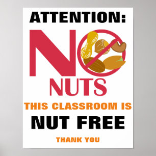 Poster Signe de classe gratuite Nut pour l'école ou la ga