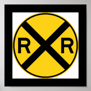 Poster Signe de croisement de chemin de fer