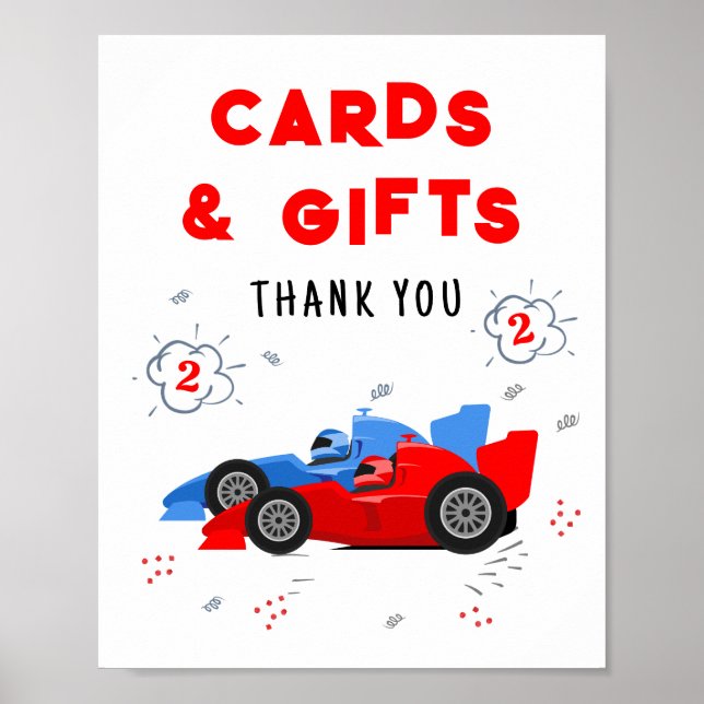 Poster Signe de deux cartes et cadeaux d'anniversaire 2 a (Devant)