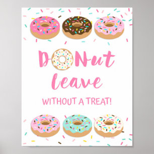Poster Signe de Donut Leave sans traitement de Donut rose
