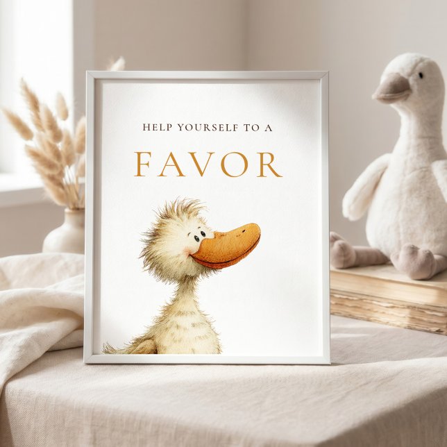 Poster Signe de faveur de bébé Silly Goose Baby Shower (Créateur téléchargé)