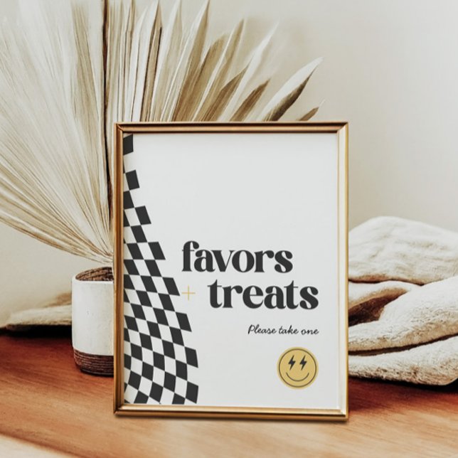 Poster SIGNE DE FÊTE À damiers du cool One Boy (Créateur téléchargé)