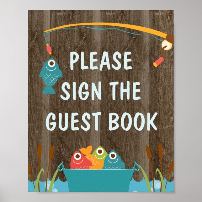 Poster SIGNE DE FÊTE D'ANNIVERSAIRE À THÈME DE Pêche (Devant)