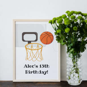 Poster SIGNE DE FÊTE D'ANNIVERSAIRE DE Basketball