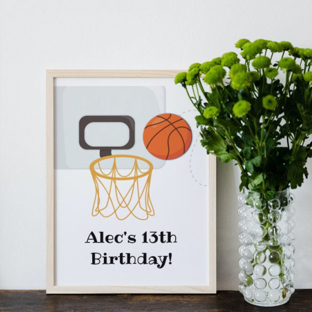 Poster SIGNE DE FÊTE D'ANNIVERSAIRE DE Basketball (Créateur téléchargé)