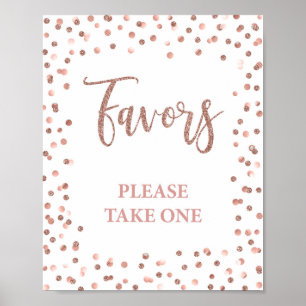 Poster Signe de fête de faveur Rose Gold Paillettes Confe