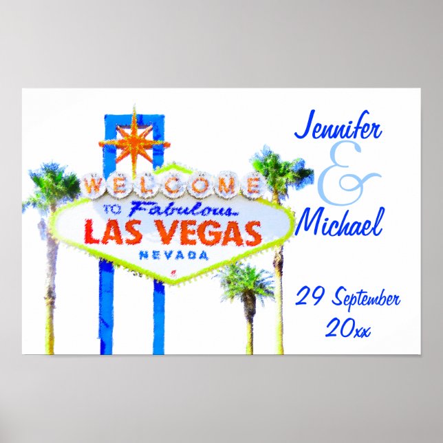 Poster SIGNE DE FÊTE DE Mariage DE Las Vegas (Devant)