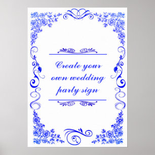 Poster Signe de fête décorative de mariage à la frontière