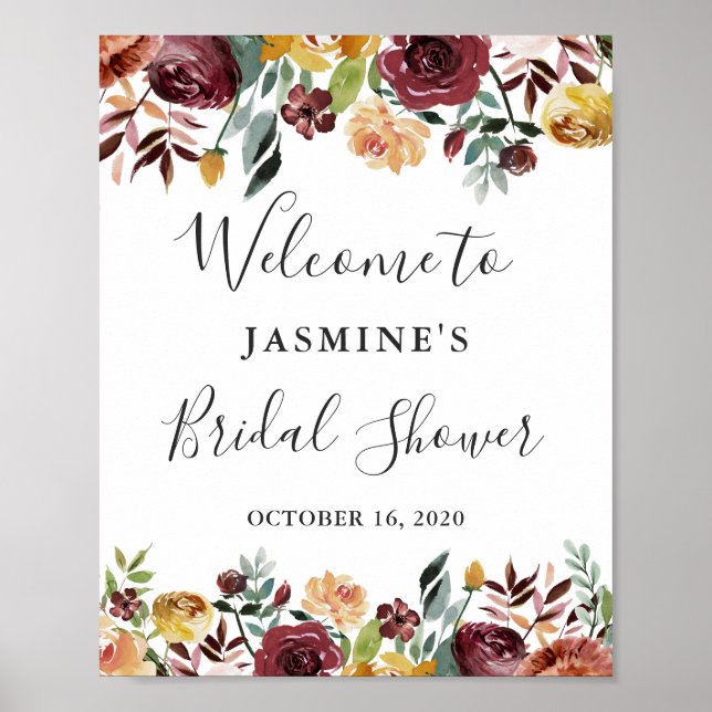 Poster SIGNE DE Fête des mariées Florale Rustique Jardin  (Devant)