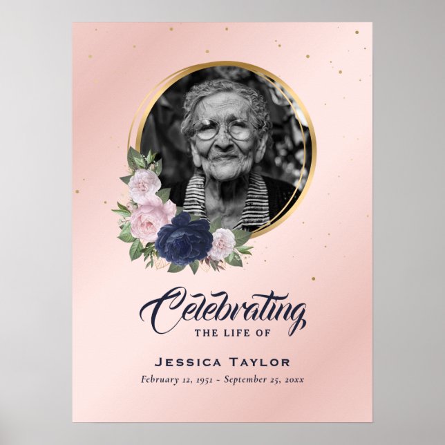 Poster Signe de funérailles personnalisé pour célébration (Devant)
