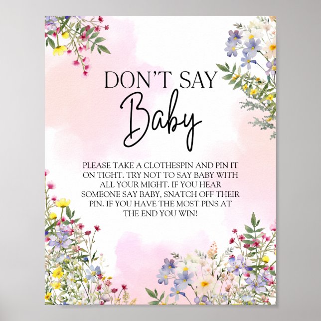 Poster SIGNE DE JEUX DE Baby shower fleur sauvage (Devant)