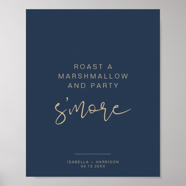 Poster SIGNE DE LA BARRE DE LA CAITLIN Marine & Gold Mini (Devant)