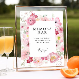 Poster SIGNE DE LA BARRE Mimosa Florale Rose
