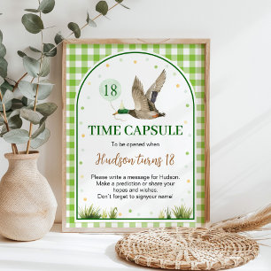 Poster Signe de la capsule d'anniversaire d'un canard cha