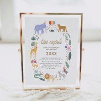 Signe de la Capsule d'Heure d'Anniversaire Safari