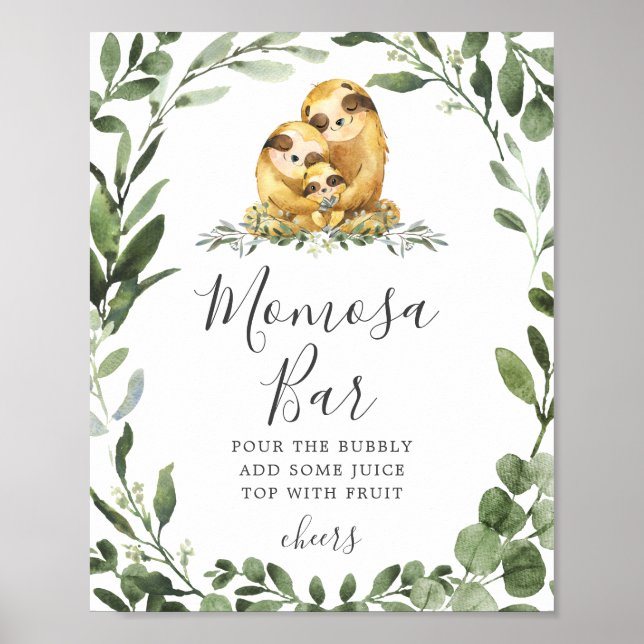 Poster SIGNE DE LA FAMILLE Baby shower Mimosa (Devant)