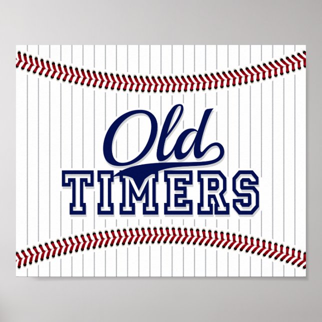Poster Signe de la fête de baseball VIEILLES TIMERS (Devant)